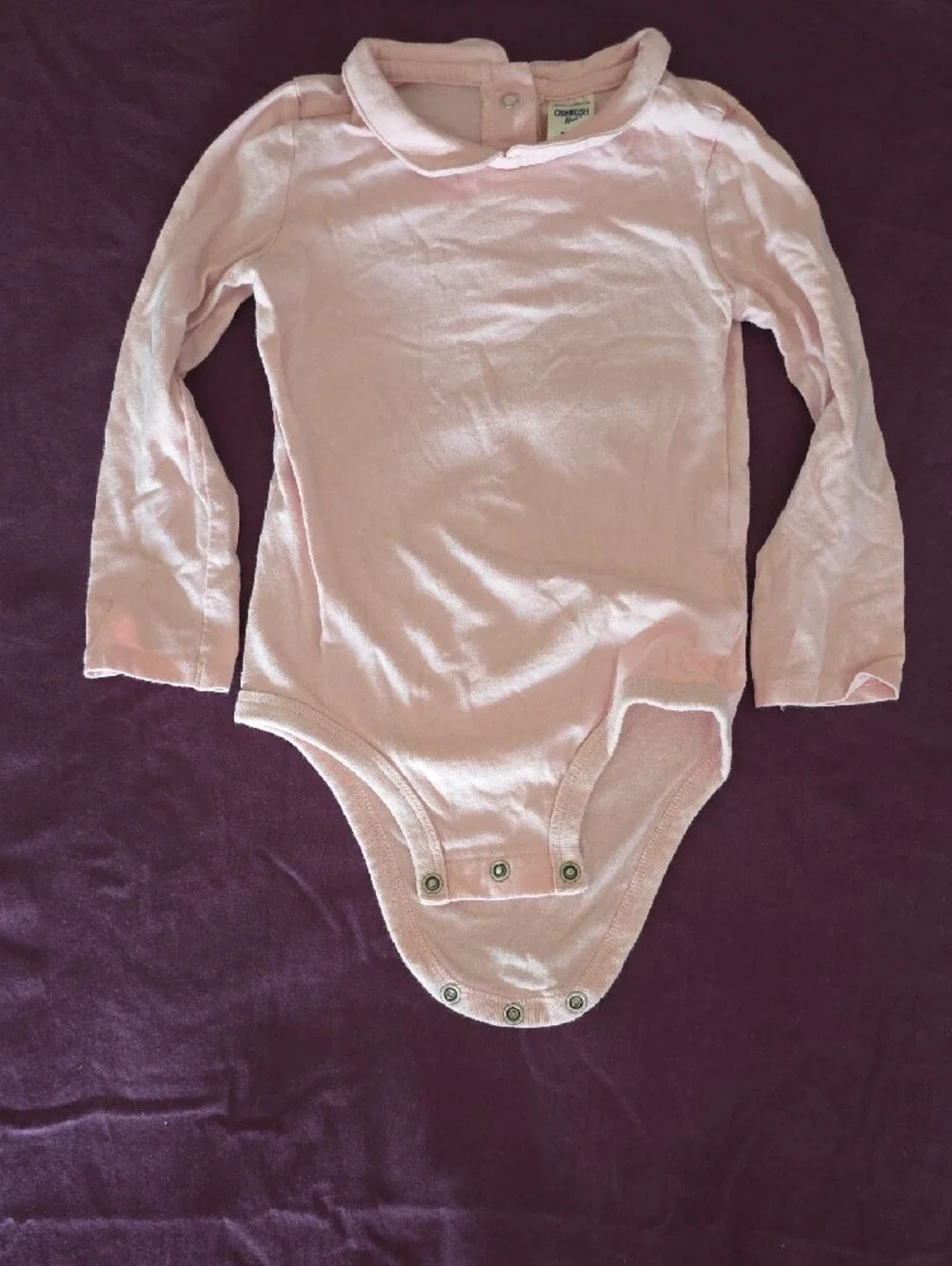 OshKosh B'gosh Pink Long Sleeve Tee with Denim Overalls